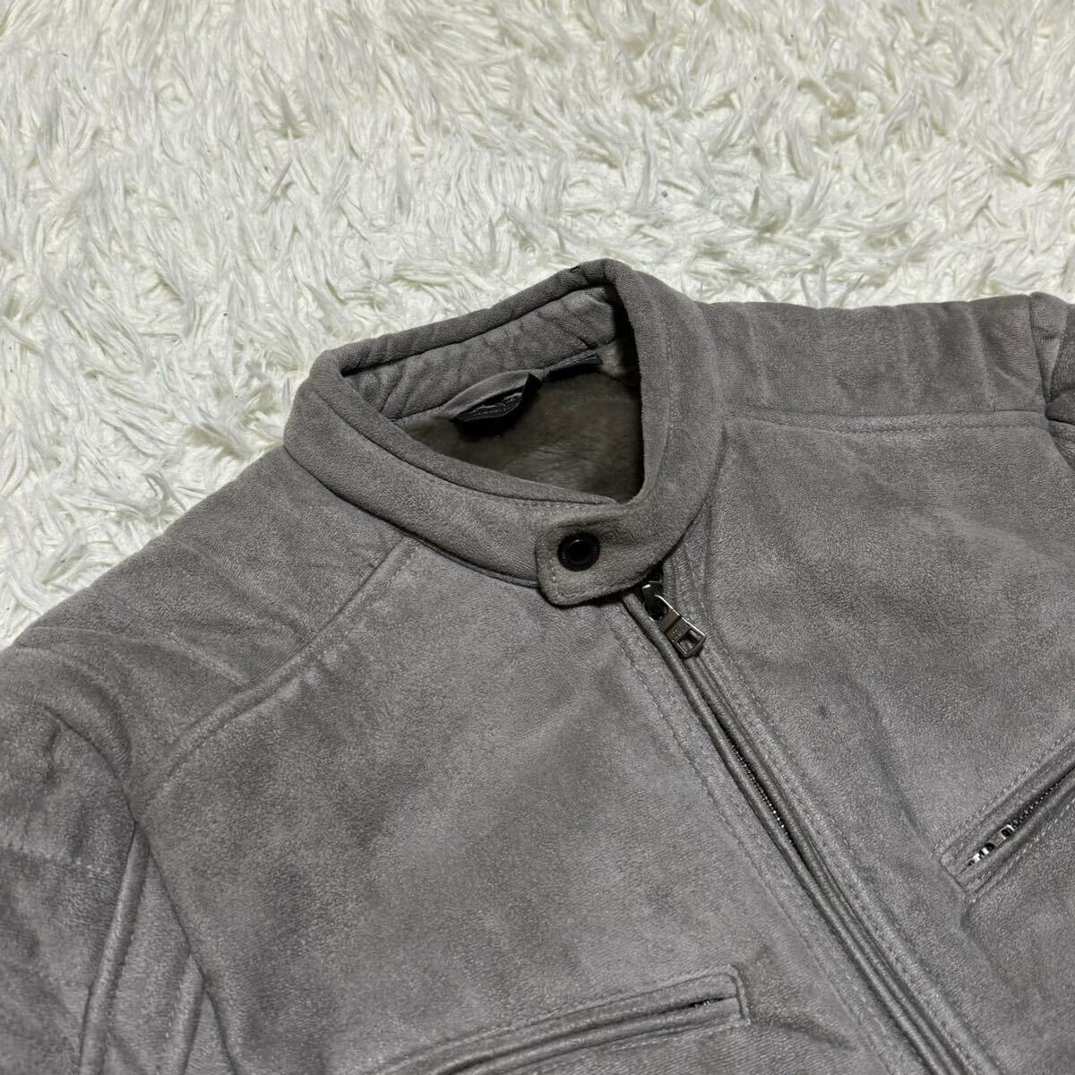  beautiful goods rare color ARMANI EXCHANGE Armani Exchange leather jacket Rider's suede gray grey original leather men's gentleman clothes 