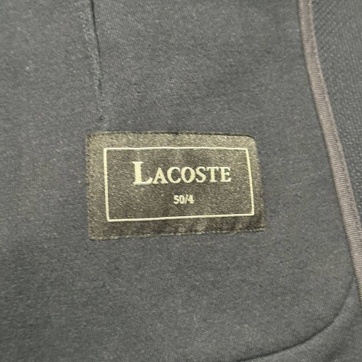 極美品 希少 Lサイズ LACOSTE ラコステ テーラードジャケット アンコン ネイビー 紺色 ジャージー 2B ストレッチ メンズ 紳士服 ビジネス_画像7