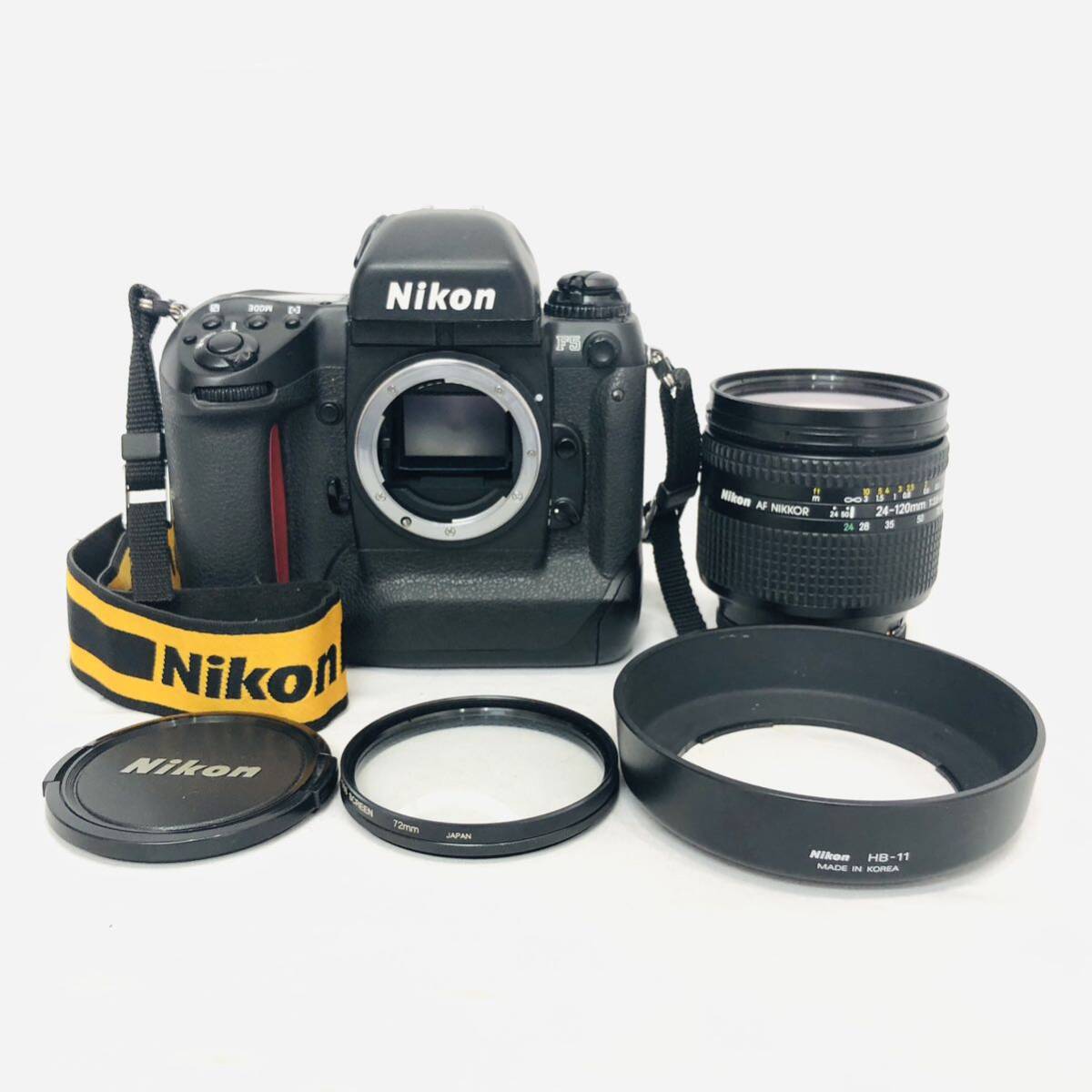 1円 シャッター確認済み ニコン Nikon F5 一眼レフ フィルムカメラ ボディ レンズ AF NIKKOR 24-120mm 1:3.5-5.6 D _画像1