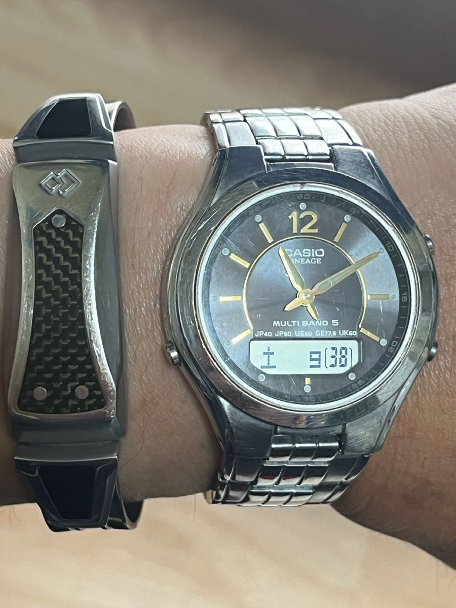 CASIO ソーラー電波 リニエージ 非ジャンク 実働品 説明書コピー 人気のメタルバンド時計 LINEAGE  カシオ 腕時計