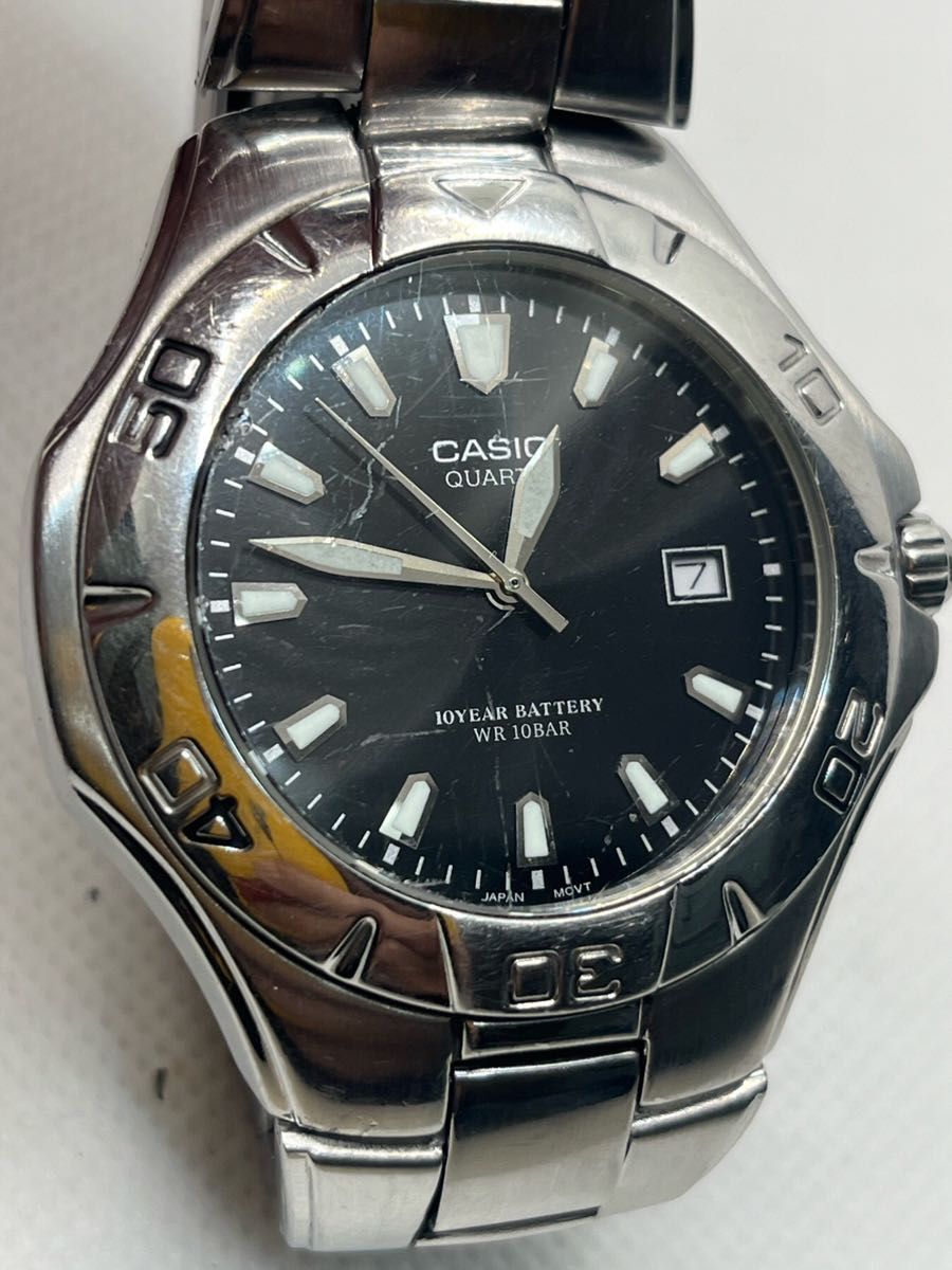 CASIO カシオ 人気のメタルバンド アナログ腕時計 スクリューバック 防水腕時計 