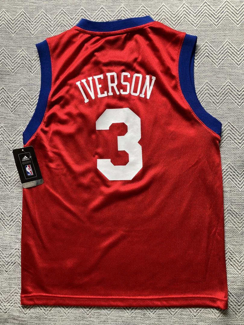 【美品】 NBA SIXERS ★IVERSON ＃3 アレン・アイバーソン 76ers シクサーズ ★adidas アディダス ジュニア ユニフォーム ジャージの画像3