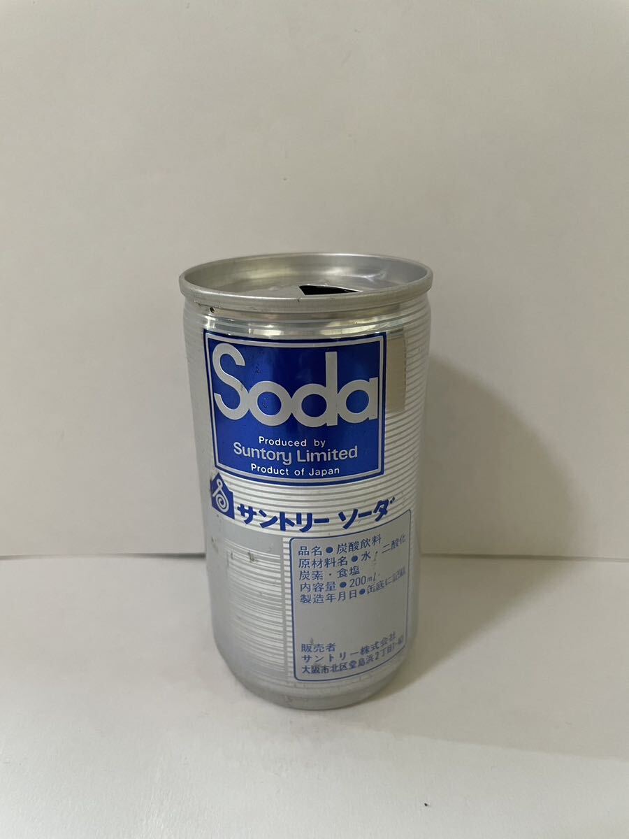 空缶 昭和レトロ サントリー ソーダ 1986年製造 レトロ缶 当時物 空き缶 旧車 ブリパイ レトロ_画像2