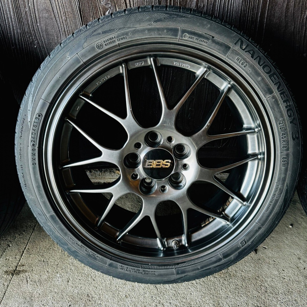 宮城発 鍛造 軽量 BBS RG-R RG749H 18インチ 7.5J オフセット50 PCD114.3 5穴 タイヤ付き_画像4