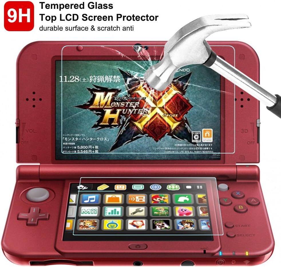 Nintendo NEW 3DS LL for protection case + hard case + 2 sheets 3DSLL the glass film AFUNTA storage 