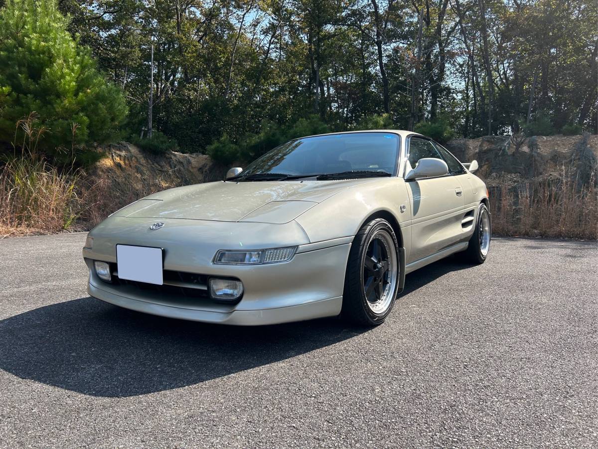 MR2 SW20 5型 希少 NA MT 両席RECARO オーリンズ ダイエーモータースマフラー 同色全塗装 車庫保管 美車_左斜めから。綺麗です。