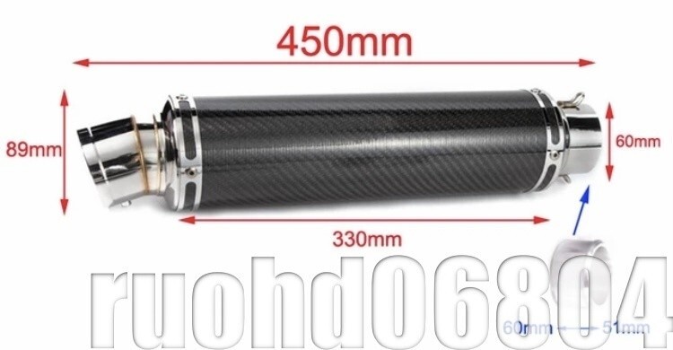 超得★【復刻スタイル】【チタンカラー】【50.8mm/60.5㎜】汎用サイレンサー 全長450mm スリップオン マフラー 旧車_画像4