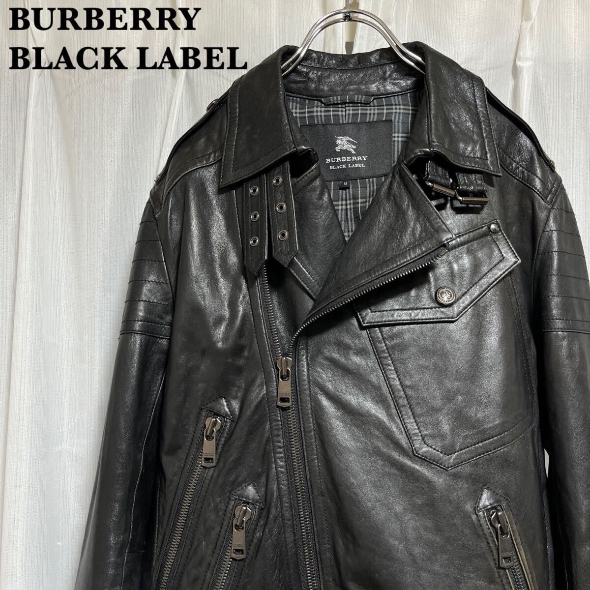 【希少】高級 BURBERRY BLACKLABEL 本革 ライダースジャケット