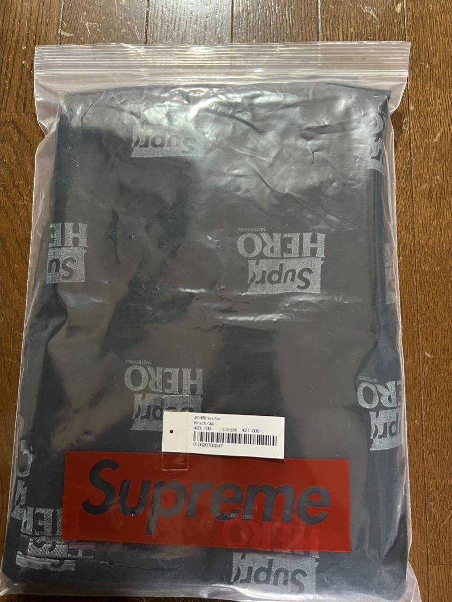 22ss Supreme / ANTIHERO Work Pant W34 ブラック シュプリーム アンチヒーロー ワーク パンツ ボックスの画像7