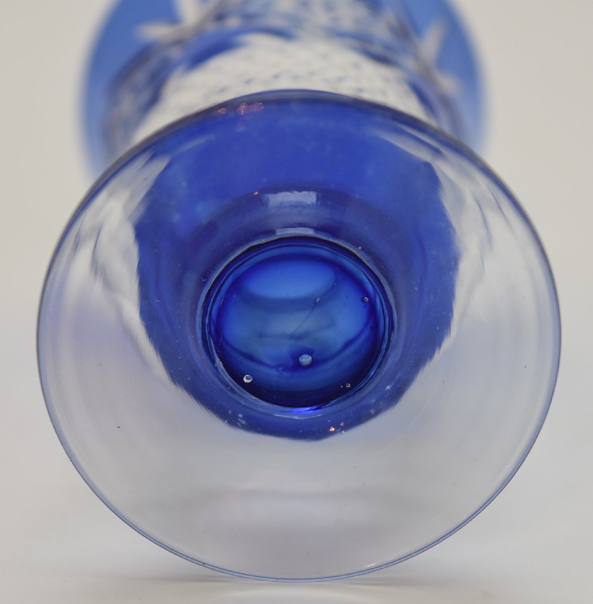 切子 グラス ペアグラス ガラス工芸 ブルー レッド ゴブレット 保管品の画像5