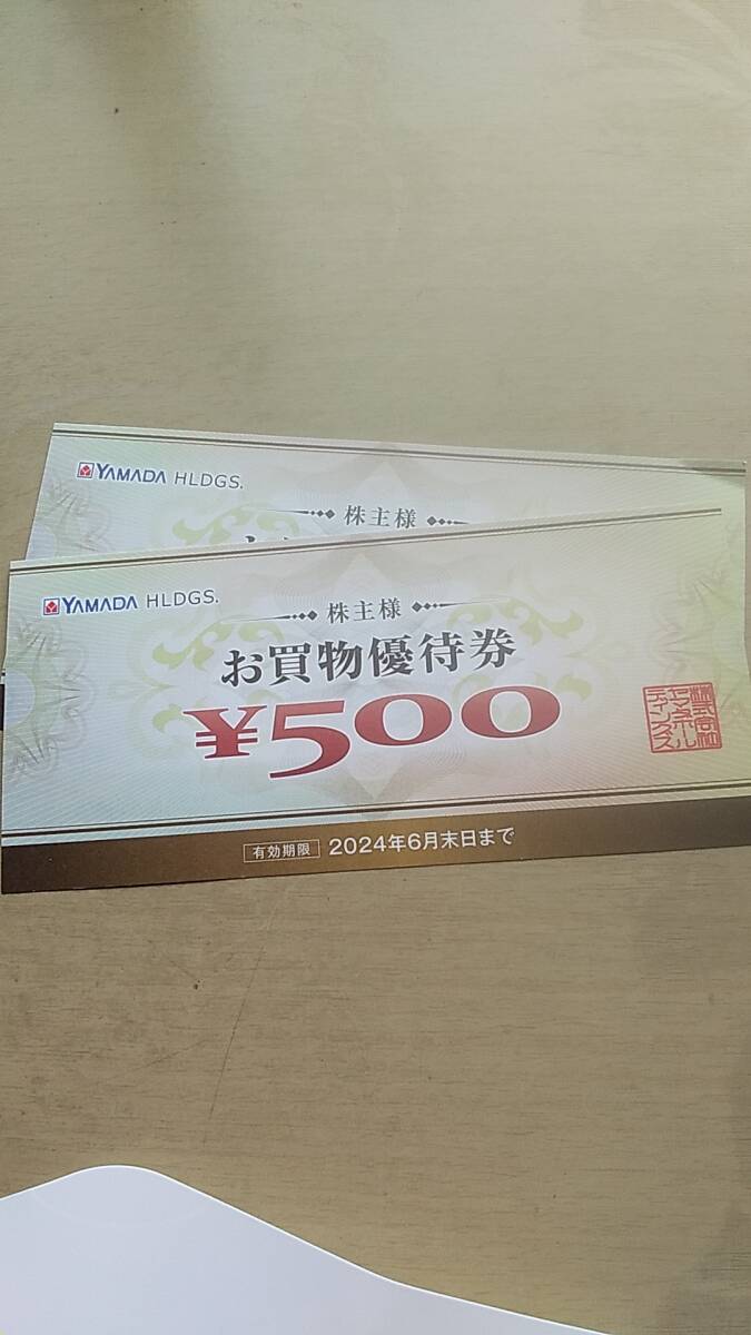 ヤマダ電機株主優待券500円分　２枚セット　２４.６.3０まで有効　送料無料_画像1