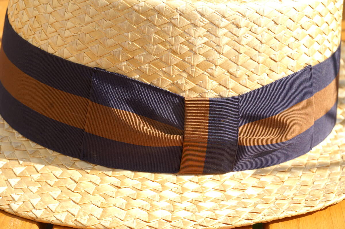 Vintage stetson boater hat ステットソン ボーター ハット カンカン帽 ストロー パナマ _画像5