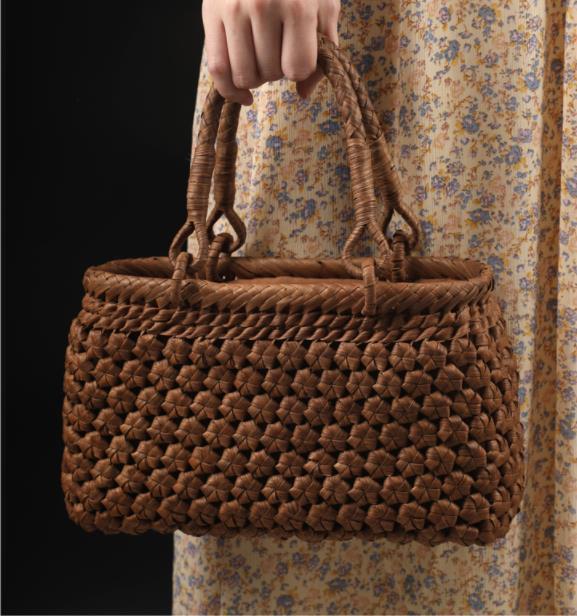  hexagon flower braided mountain .. basket bag high class . bag lady's formal mountain grape bag .