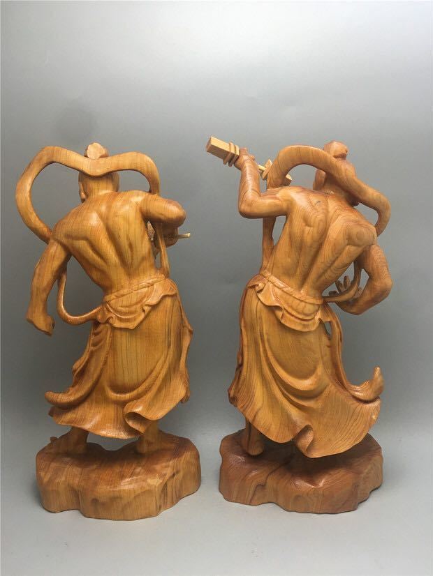  tree carving Buddhist image Buddhism fine art precise skill gold Gou power . image .. hand finishing goods Buddhist image height 20cm