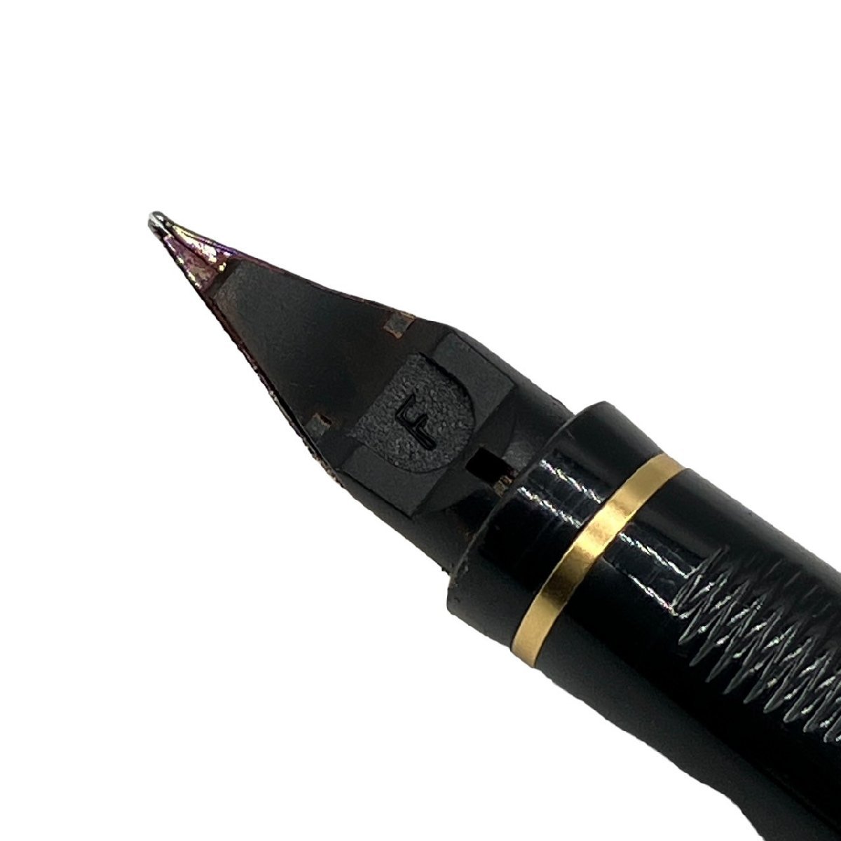 PARKER パーカー ペン先 14K 585 14金 万年筆 フランス製 ブラック×ゴールド系 ケース付き_画像3