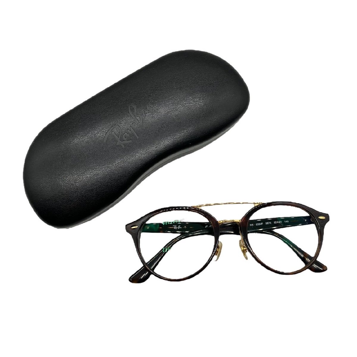 Ray-Ban レイバン RB 5354F 5674 52□21 145 ブラウンフレーム ゴールド色金具 クリアレンズ 眼鏡 メガネ 度無し_画像1