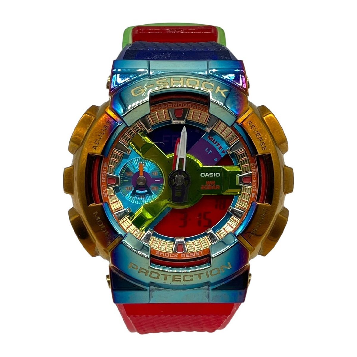 稼働品 CASIO カシオ G-SHOCK Gショック 5553 GM-110RB レインボー マルチカラー デジアナ QZ クォーツ メンズ 腕時計