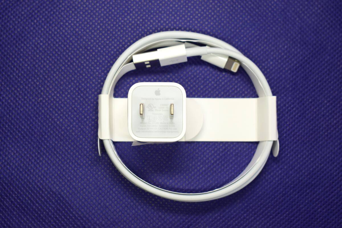  unused goods Apple original iPhone small size light weight power supply adapter Model A1385+Lightning cable 1m attaching 