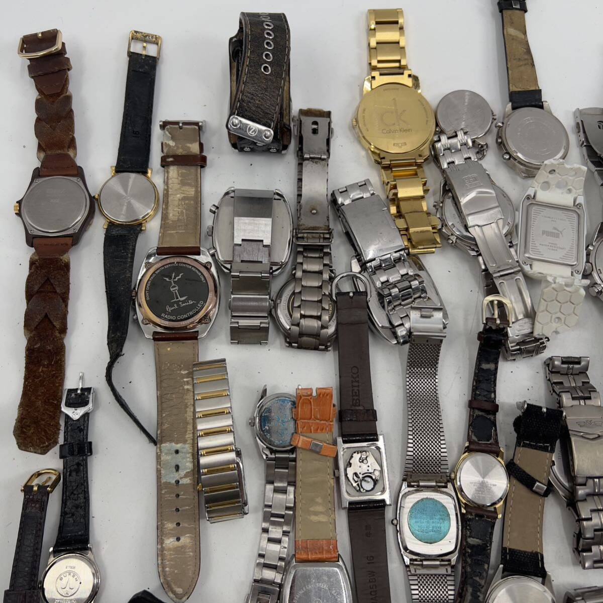 まとめ売り ファッション メーカー ブランド 腕時計 Paul Smith TIMEX Calvin Klein ELGIN DIESEL SWISS MILITARY LANCEL色々 50本_画像6