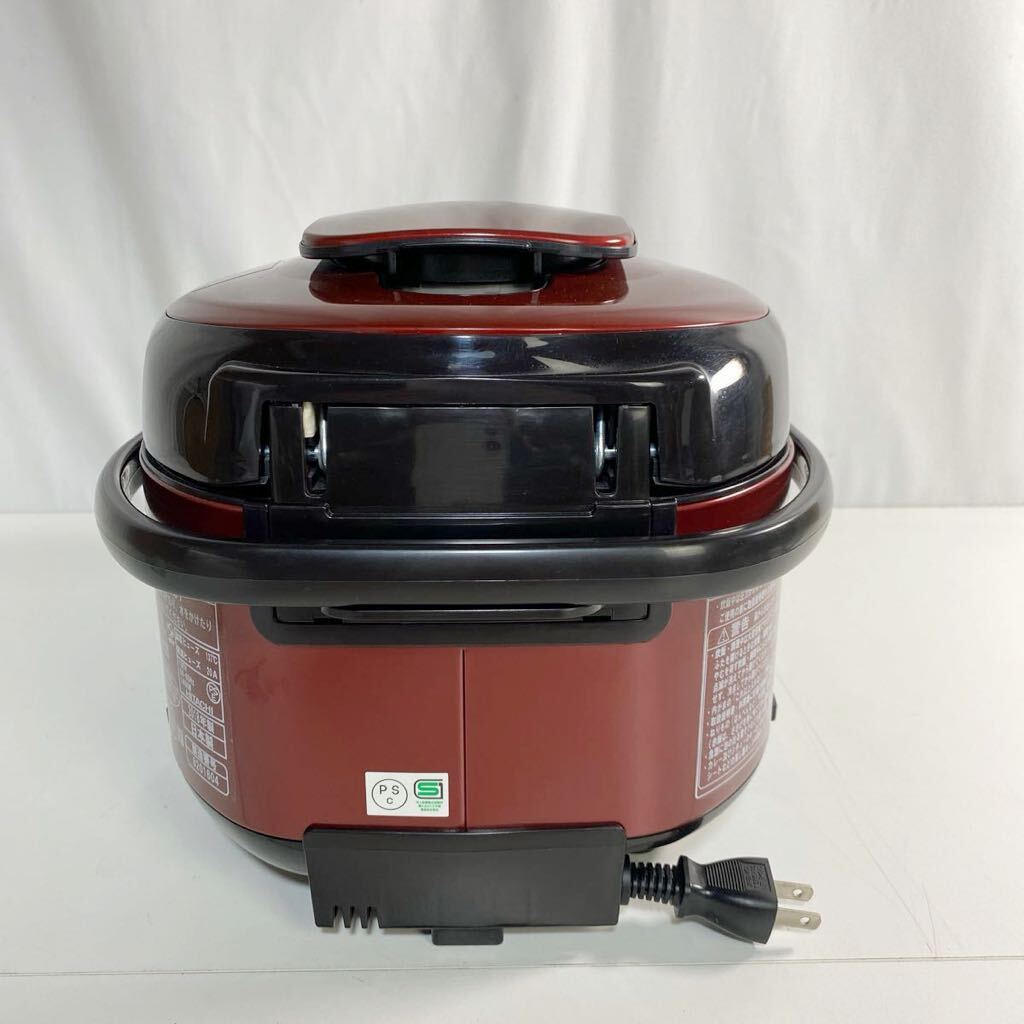 HITACHI IHジャー炊飯器 RZ-TS101M レッド 2018年製 5合 圧力スチーム炊き 中古品 現状品 動作確認済 100V 50/60Hz 1400W IH_画像4
