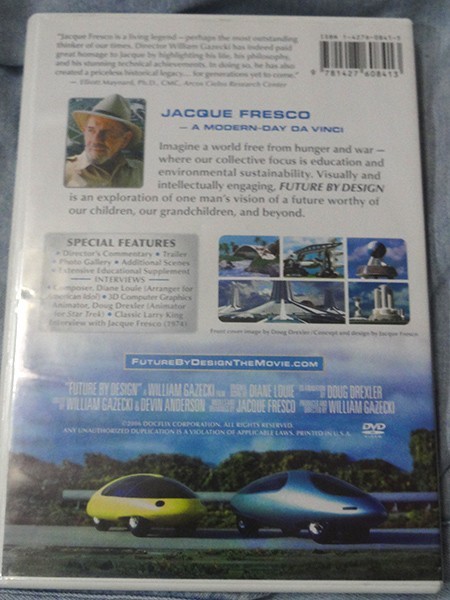 DVD Future By Design Jacque Fresco Jack f отсутствует ko