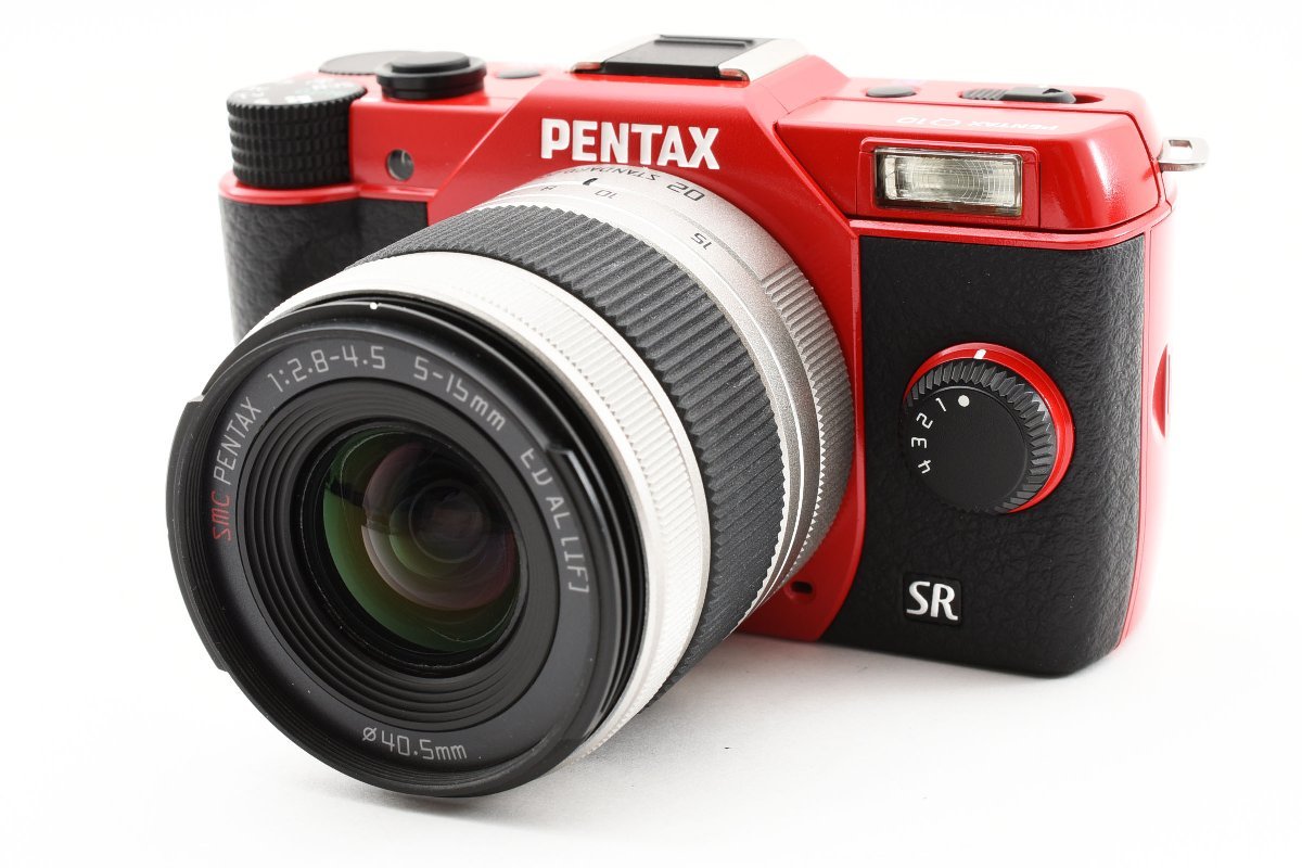 Pentax Q10 1240万画素 レッド + 02 Standard Zoom ズームレンズキット [美品] ストラップ バッテリー 充電器付き 手ぶれ補正　_画像2