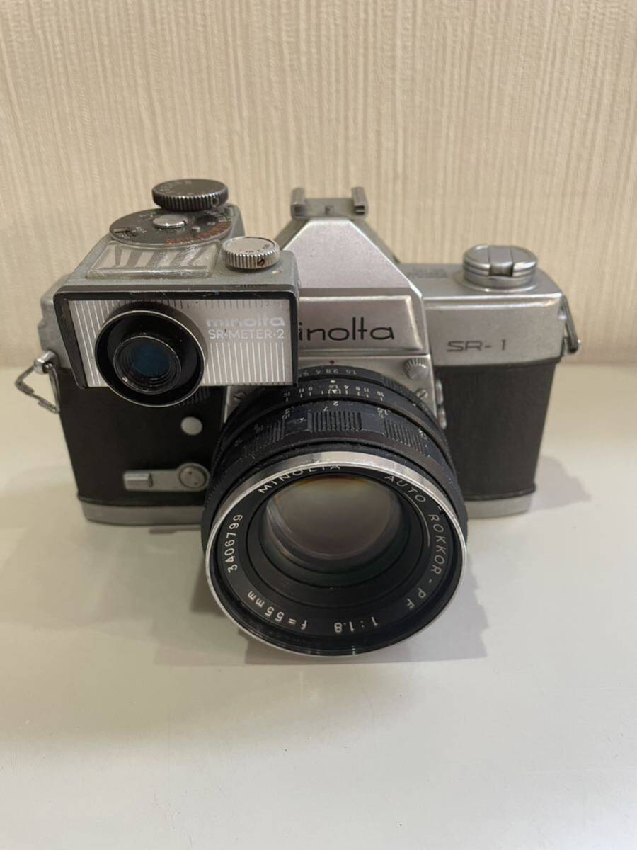 ミノルタ SR-1 MINOLTA ROKKOR 55mm F1.8 SR-METER-2付属 レンズセット フィルムカメラ 一眼レフカメラ_画像1