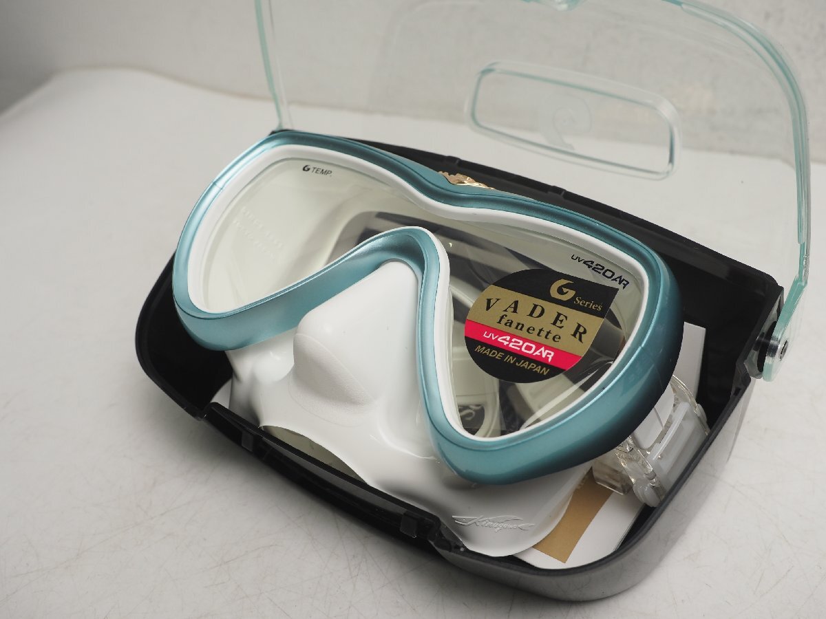 新品 GULL ガル VADER ヴェイダーファネット マスク 1眼 マスク ケース付き カラー:ミラーアサギブルー ダイビング用品[3FTT-58296]_画像2