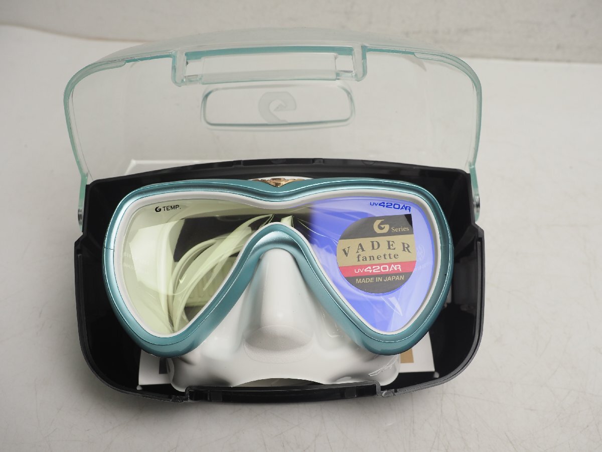 新品 GULL ガル VADER ヴェイダーファネット マスク 1眼 マスク ケース付き カラー:ミラーアサギブルー ダイビング用品[3FTT-58296]_画像1