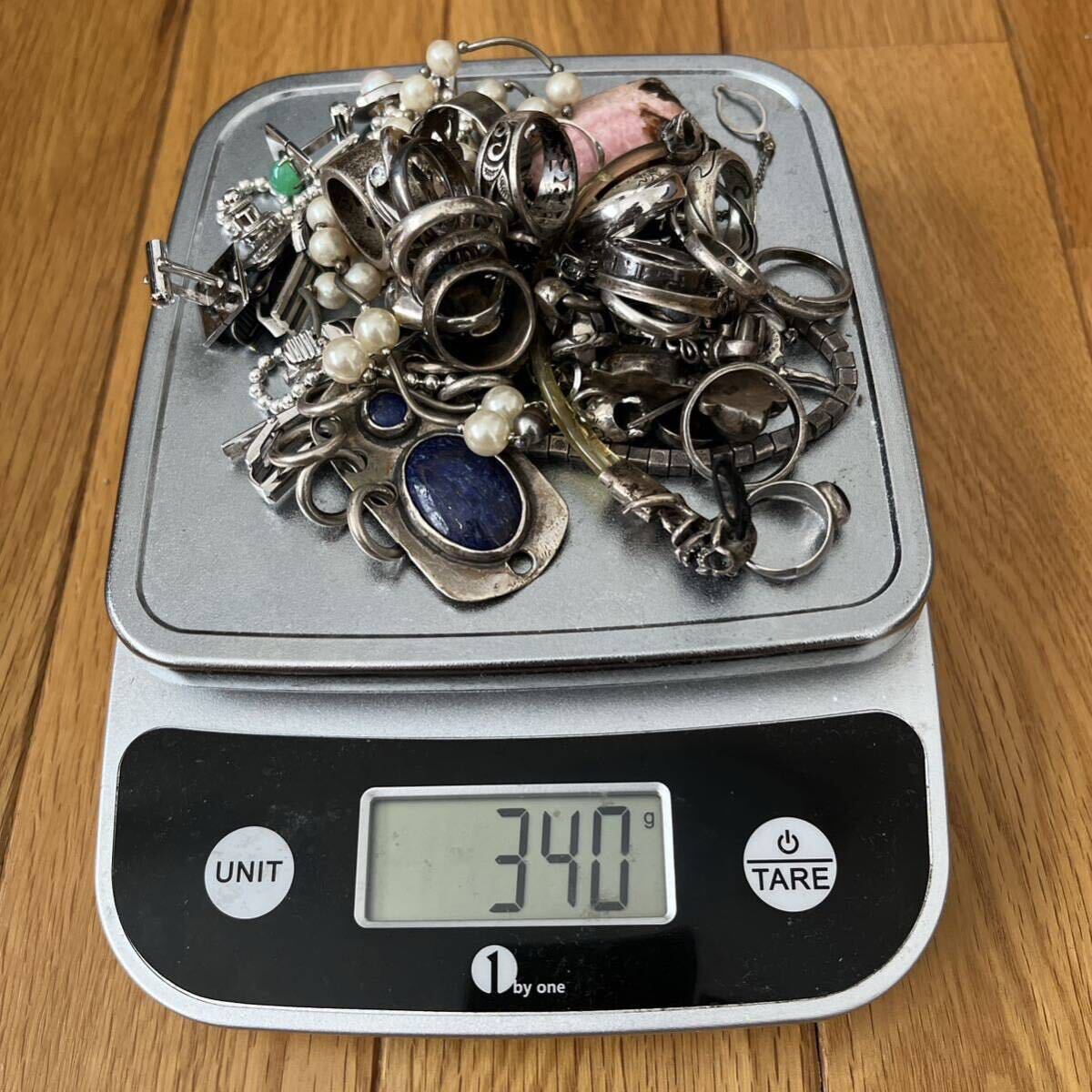 silver シルバー925 純銀 p/s 4℃ ピンクシルバー 指輪 タイピン ネックレスなど 総重量約340g_画像8