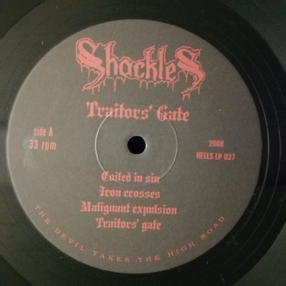 D03 中古LP 中古レコード　SHACKLES traitors gate HELLS LP 037 US盤　オーストラリア　スラッシュ　デスメタル_画像8