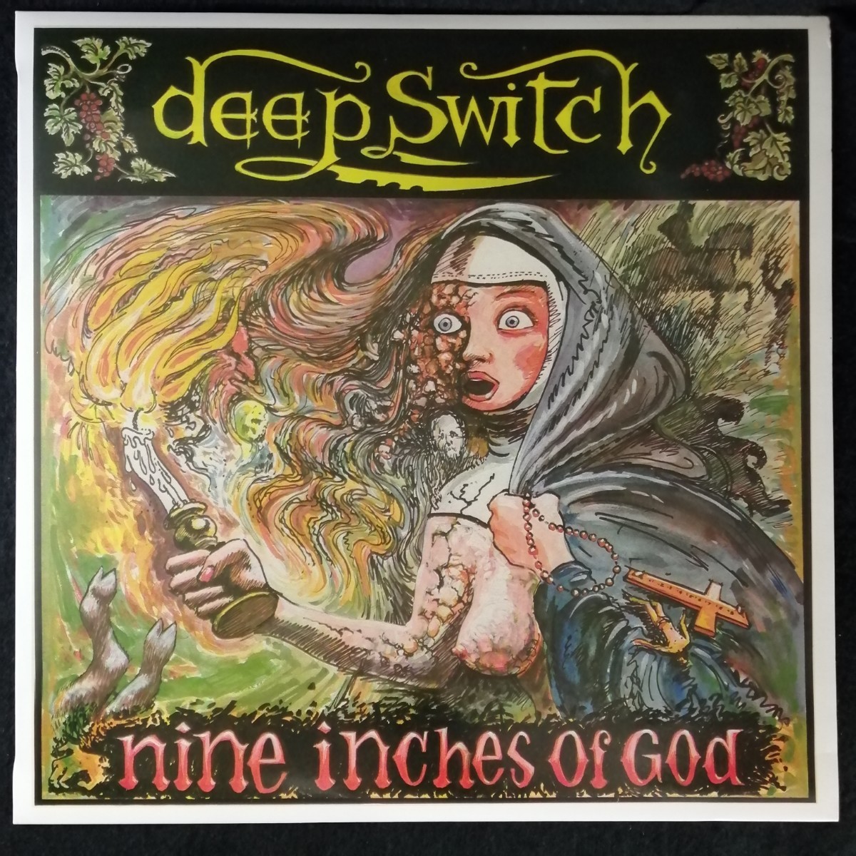 D03 中古LP 中古レコード　DEEP SWITCH nine inches of god イタリア盤　BWR 085 ピンクビニール　UKグラムロック_画像1