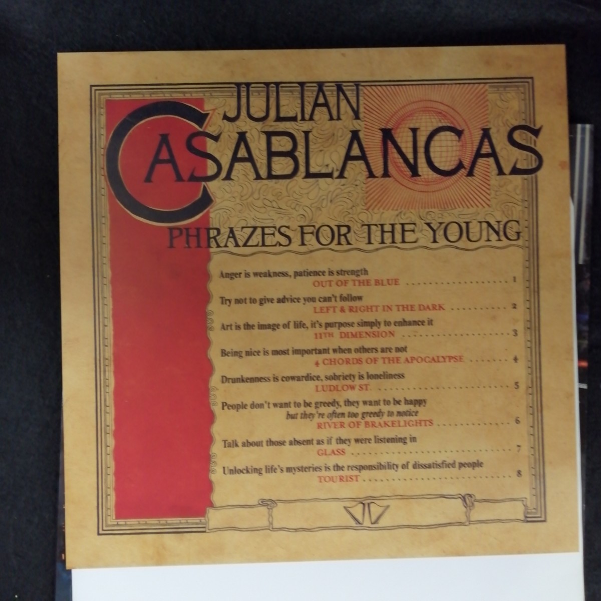 D03 б/у LP б/у запись JULIAN CASABLANCAS phrazes for the young RTRADLP525 UK запись Julien Casablanca s ход sstrokes