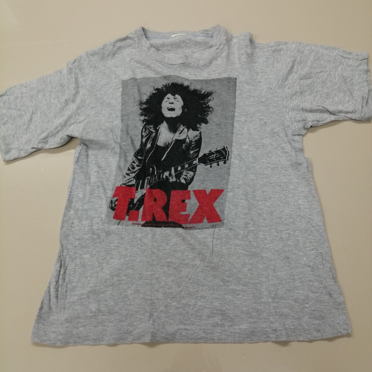 D03 バンドTシャツ Tレックス 杢グレー シングルステッチ ヴィンテージ T-REX マーク・ボランの画像1