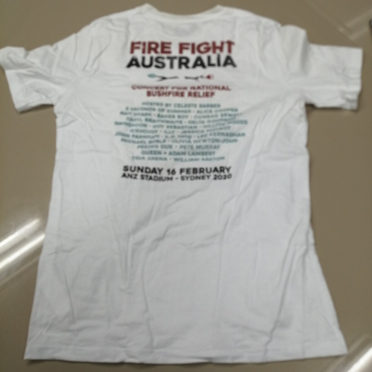 D03 バンドTシャツ フェスT FIRE FIGHT AUSTRALIA 2020 concert for national bushfire relief 白 コアラ オーストラリアの画像5