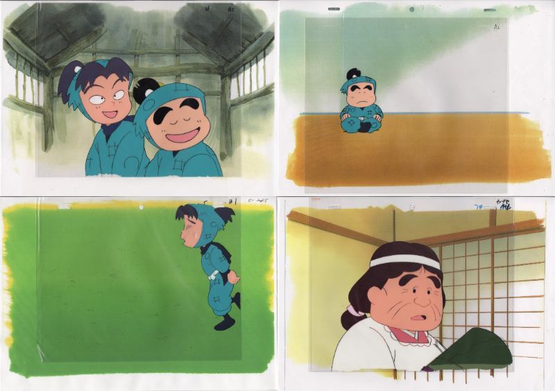  Nintama Rantaro cell picture 4 pieces set 8 # original picture antique picture illustration 