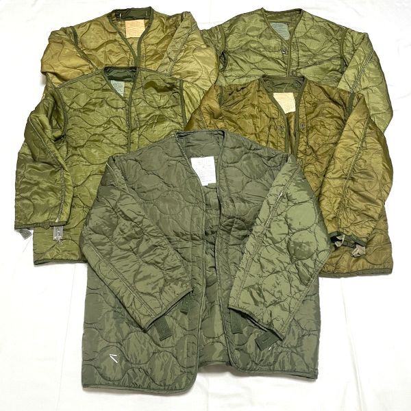 5 put on the US armed forces M-65 liner jacket Vintage 70s 80s old clothes . military quilting inner stock set sale 1 jpy start 