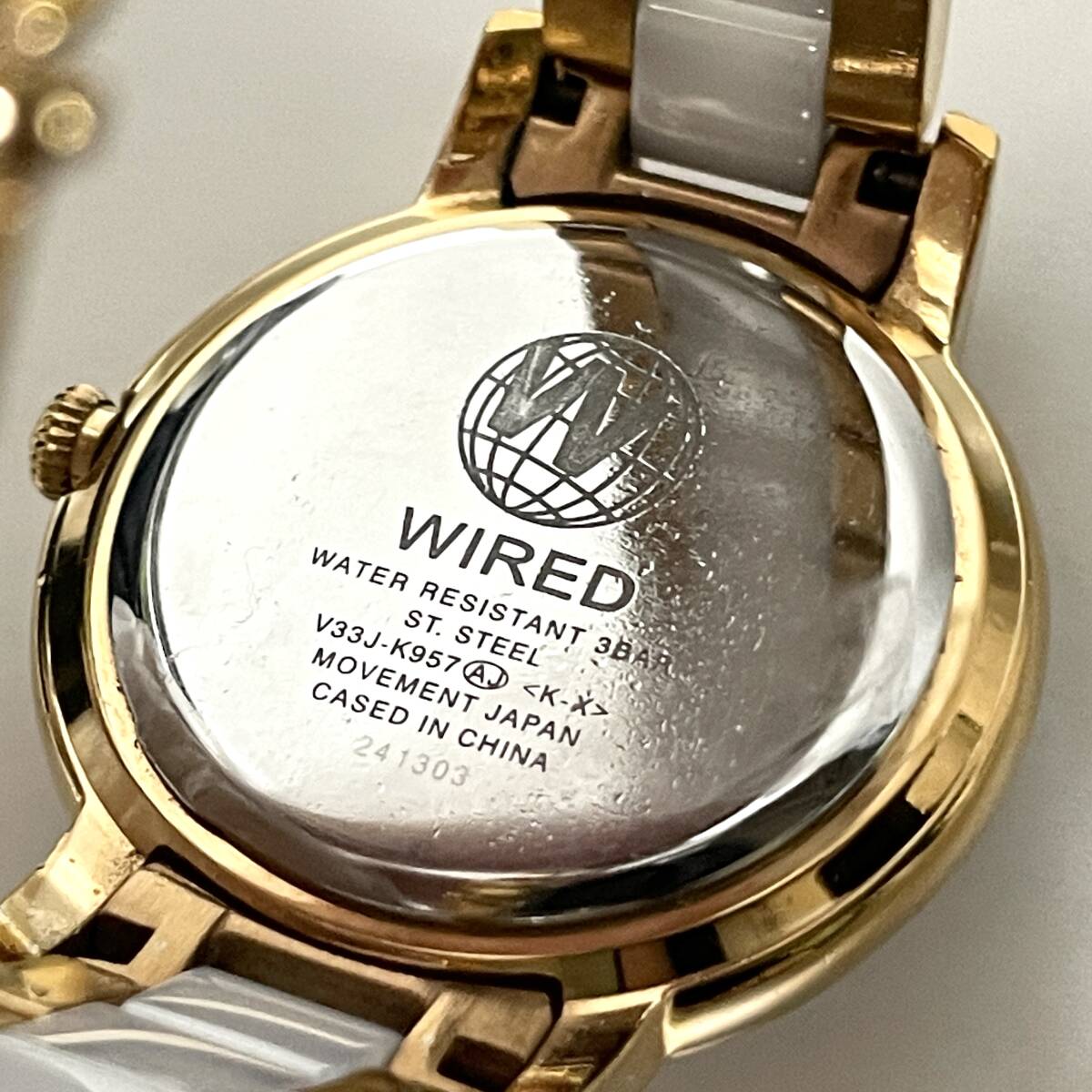 WIRED ワイアード 腕時計 V33J-K957 ゴールド ホワイト SEIKO セイコー クォーツ レディース_画像7