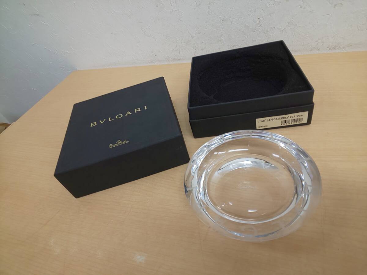 54055◆BVLGARI　ロゴマニア　灰皿　箱スポンジ劣化　未使用_画像1