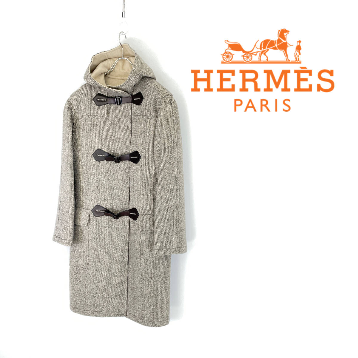 HERMES エルメス カシミヤ ダッフルコート size34 0326401_画像1