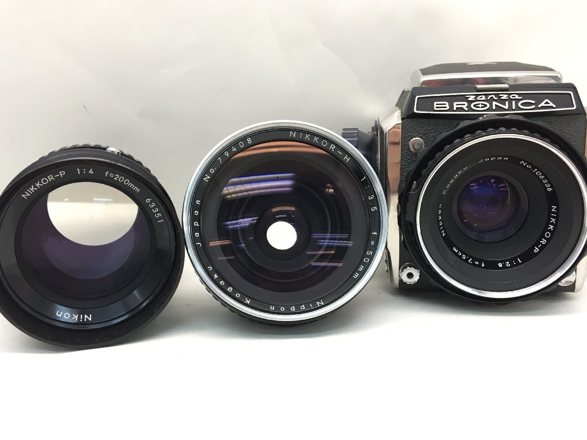 ZENZA BRONICA / NIKKOR-P 1:2.8 f=7.5cm / NIKKOR-H 1:3.5 f=50mm 他 中判カメラ レンズ 付属品付き ジャンク 中古【UW030154】_画像2