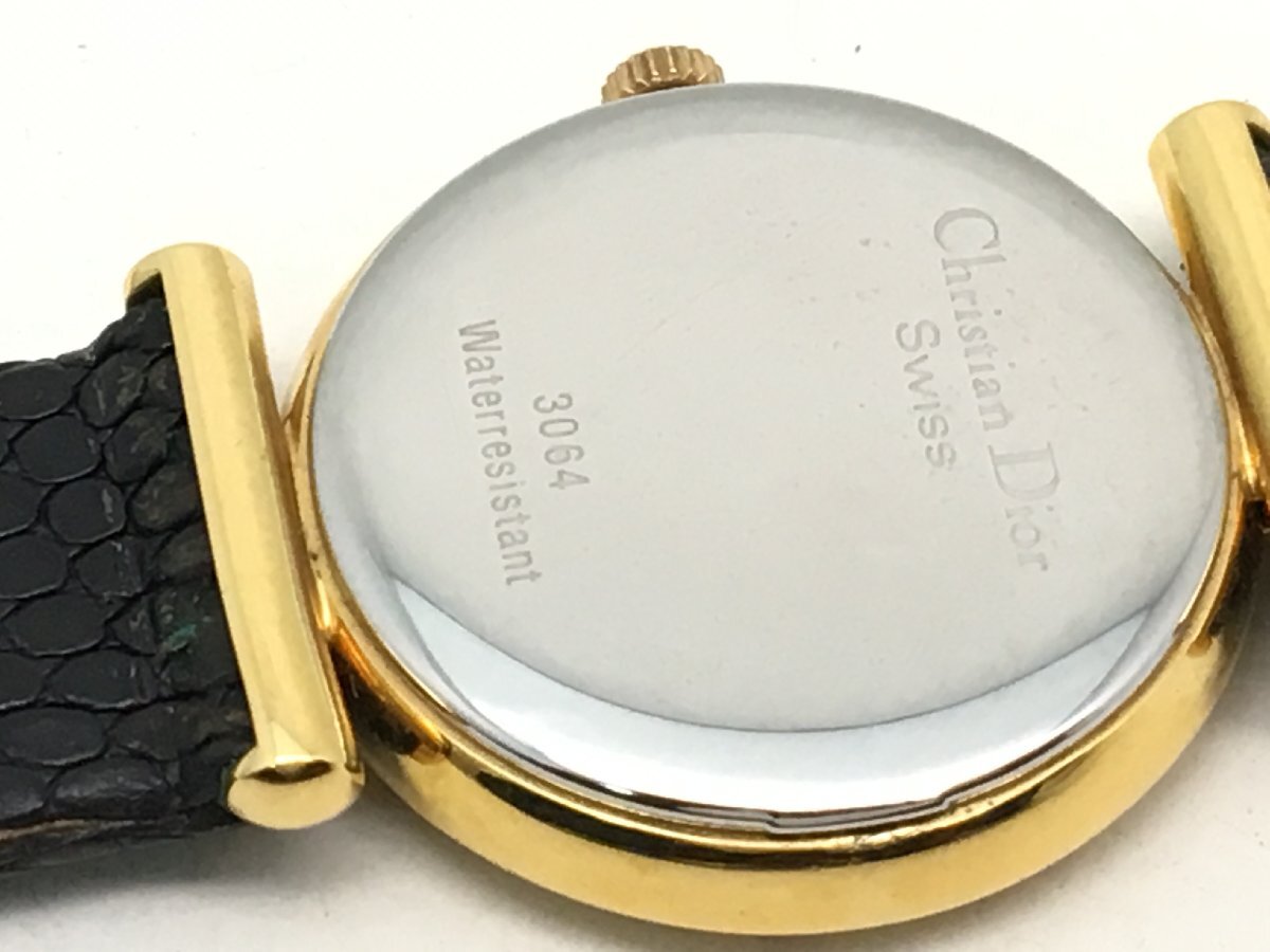 クリスチャンディオール Dior 3064 クォーツ 腕時計 レディース 白文字盤 箱付き 稼働品 電池交換済み 中古【UW030646】_画像4