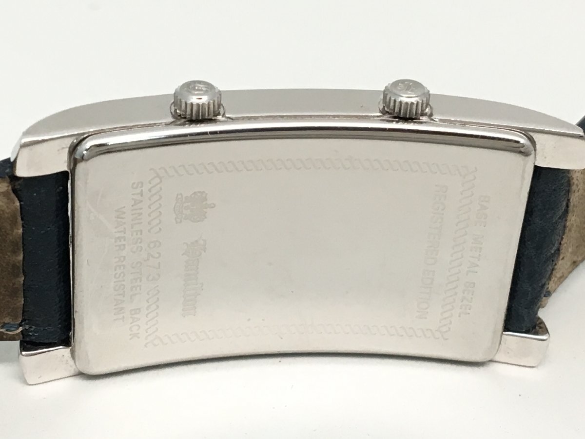 HAMILTON ハミルトン 6273 アメリカントラベラー クォーツ 腕時計 デュアルフェイス ネイビー文字盤 稼働品 電池交換済み 中古【UW030672】の画像6
