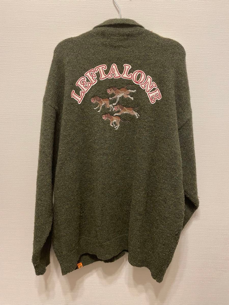 LeftAlone leftalone レフトアローン ニットカーディガン 緑 LeftAlone leftalone レフトアローン ニットカーディガン 緑
