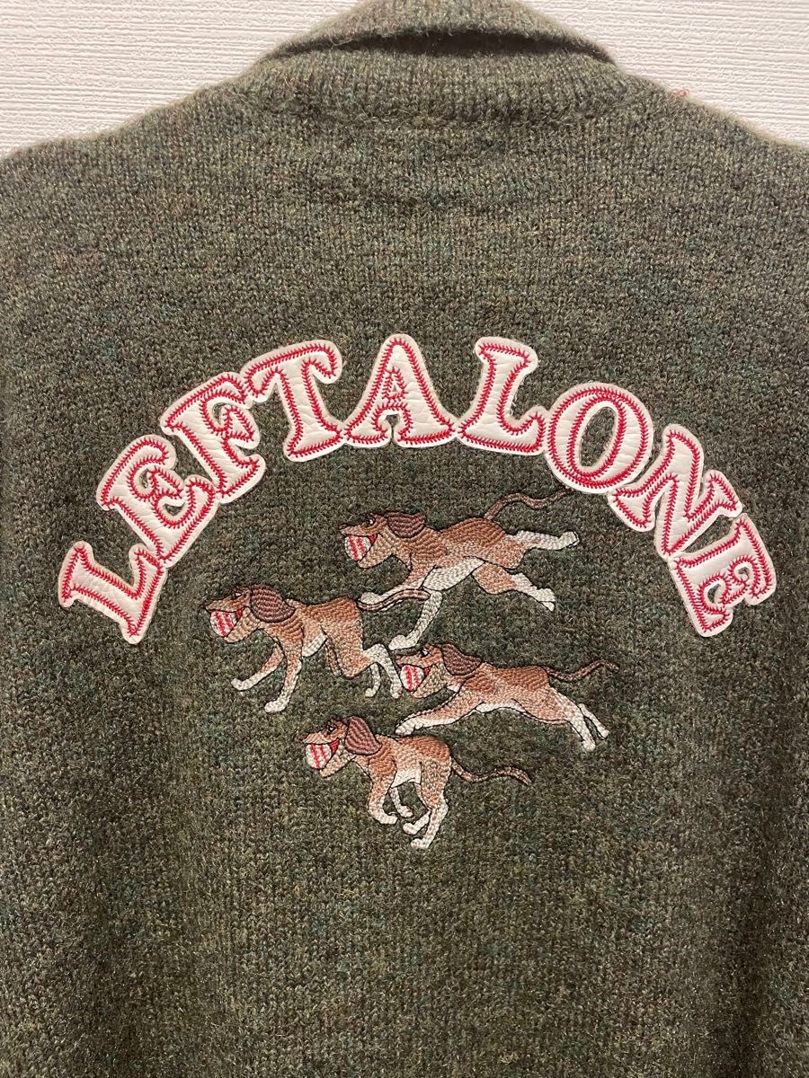 LeftAlone leftalone レフトアローン ニットカーディガン 緑 LeftAlone leftalone レフトアローン ニットカーディガン 緑
