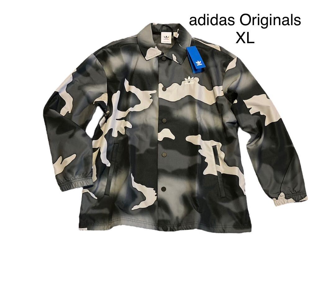 新品 正規品【adidas Originals】アディダスオリジナルス グラフィック カモ コーチジャケット◆XL◆迷彩 カモフラ ジャケット 薄手_画像1