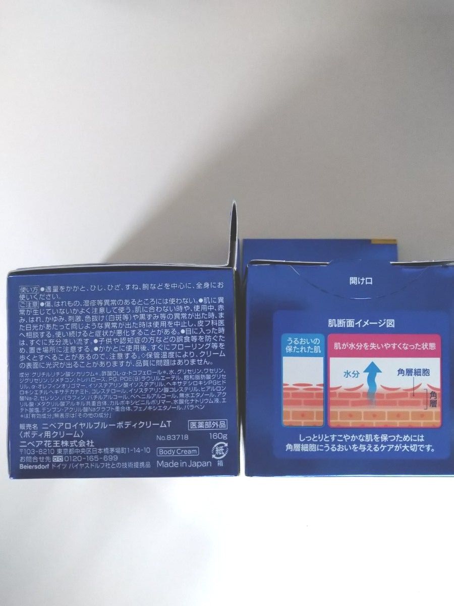 ニベア ロイヤルブルーボディクリーム 薬用うるおい密封ケア 160g 〔医薬部外品〕【肌荒れ、ひびを防ぐ抗炎症成分配合】 本体3個