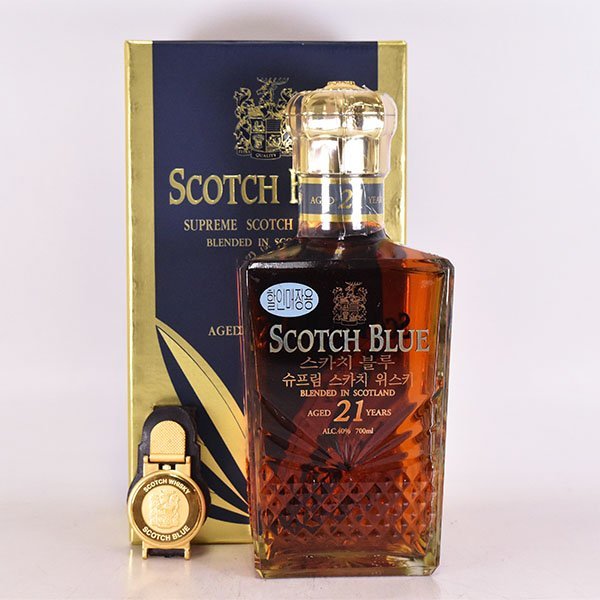 ★スコッチ ブルー 21年 ＊時計 箱付 ※ 700ml 40% 韓国 ウイスキー SCOTCH BLUE C170067_画像1