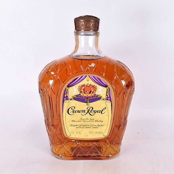 1円～★クラウン ローヤル 1979 ＊巾着袋 箱付 750ml 40% カナディアン ロイヤル CROWN ROYAL C240425_画像2