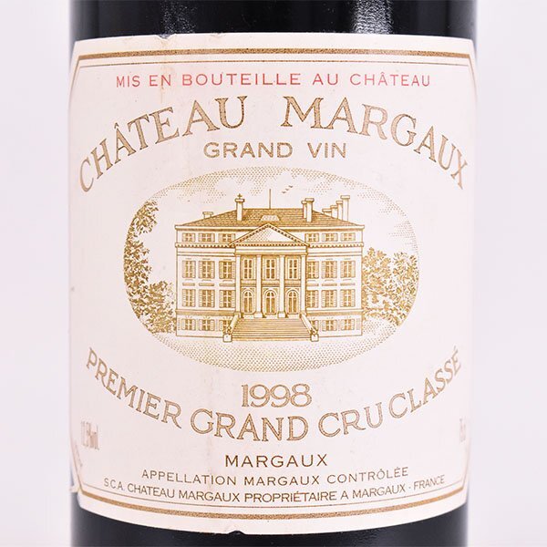 1円～★シャトー マルゴー プルミエ グラン クリュ クラッセ 1998年 赤 750ml 12.5% ★五大シャトー CHATEAU MARGAUX C310180の画像1